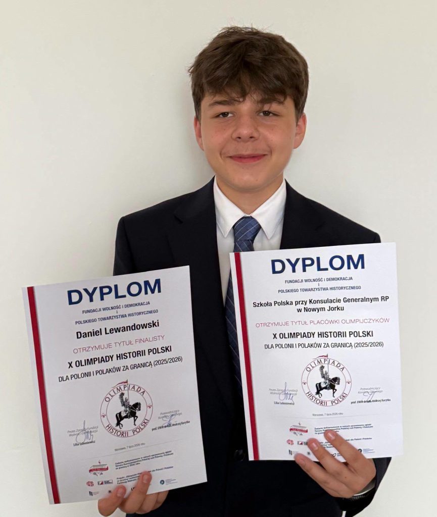 Daniel Lewandowski finalistą Olimpiady Historii Polski dla Polonii i Polaków za Granicą